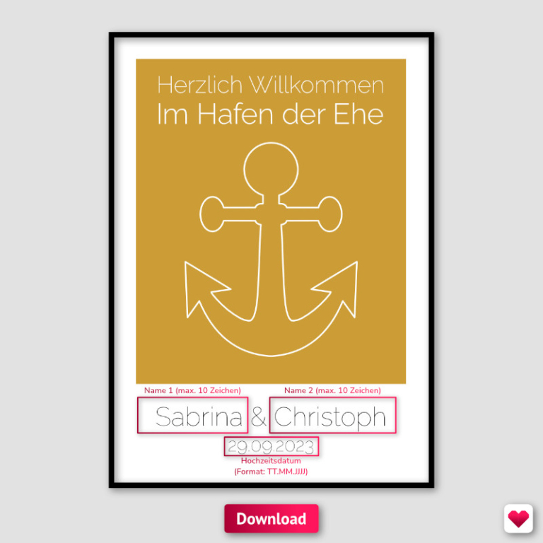 Geldgeschenk zur Hochzeit Im Hafen der Ehe (Anker)