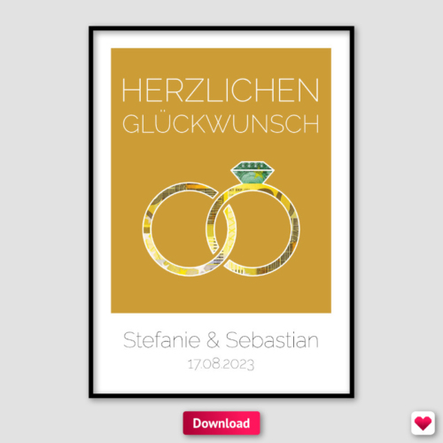 Geldgeschenk zur Hochzeit: Herzlichen Glückwunsch